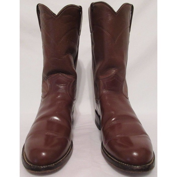 Justin Made USA Women's 5 1/2 B Brown Leather Western Cowgirl Boots Rodeo Shoes - Picture 2 of 12